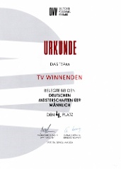 Gratulation zum 4. Platz für SV Winnenden - 2024
